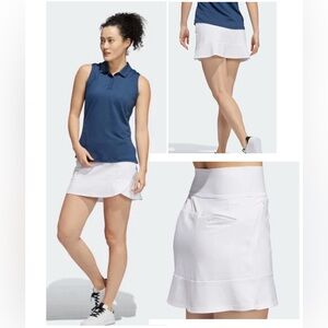 **Adidas White Frill Golf Skort